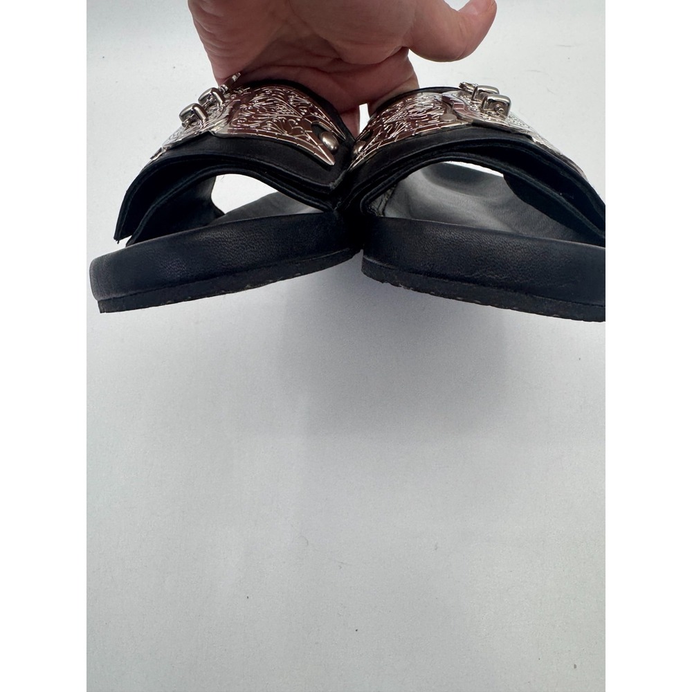 Dear Milu Gypsy Biker Interchangeable Leather Slides 40 Black Boho Australia - Picture 6 of 14